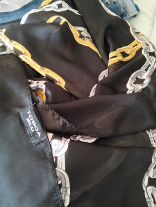 Foulard Tosca Blu Catena Nero Oro