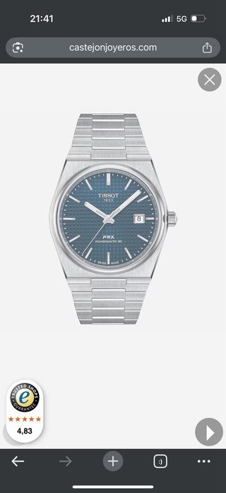 Tissot PRX Automático Reloj Azul