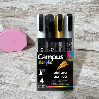 Marcadores Campus Acrílico 4 Cores 2.0mm