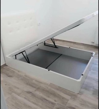 Canapé a ribalta in legno con 4 angoli arrotondati in legno massello da 3 cm con coperchio rinforzato