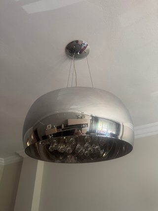 Lámpara lágrimas cristal plata