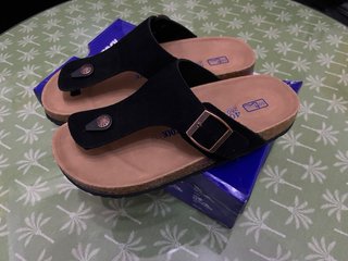 Birkenstock Gizeh Sandalias Negras y Beige