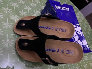 Birkenstock Gizeh Sandalias Negras y Beige