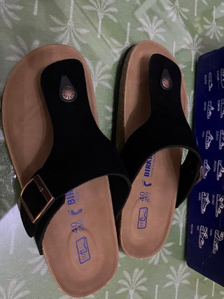 Birkenstock Gizeh Sandalias Negras y Beige