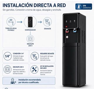 Dispensador de agua con instalacion