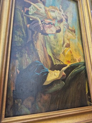 Cuadro antiguo pintado sobre tabla