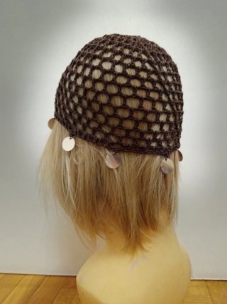 Berretto rete con maxi paillettes