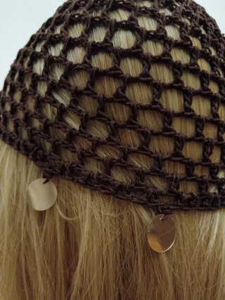 Berretto rete con maxi paillettes