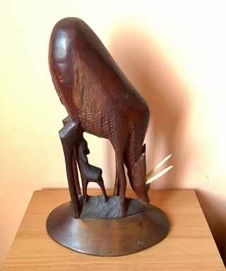Gacela africana madera y hueso vintage