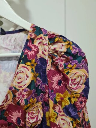 Blusa corta manga abullonada 3/4 Zara floral M