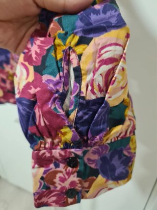 Blusa corta manga abullonada 3/4 Zara floral M