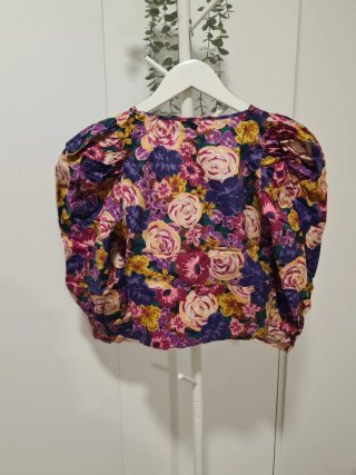 Blusa corta manga abullonada 3/4 Zara floral M