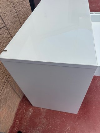 Escritorio Ikea SYVDE Blanco con Cristal