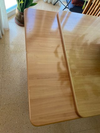 Mesa extensible madera pino acabado peral