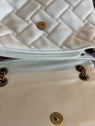 Borsa Enrico Coveri bianca con tracolla oro