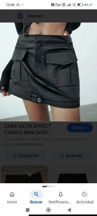 Falda Zara efecto satén corta