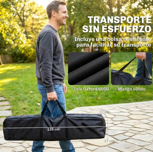 Supporto per amaca pieghevole nero 290cm