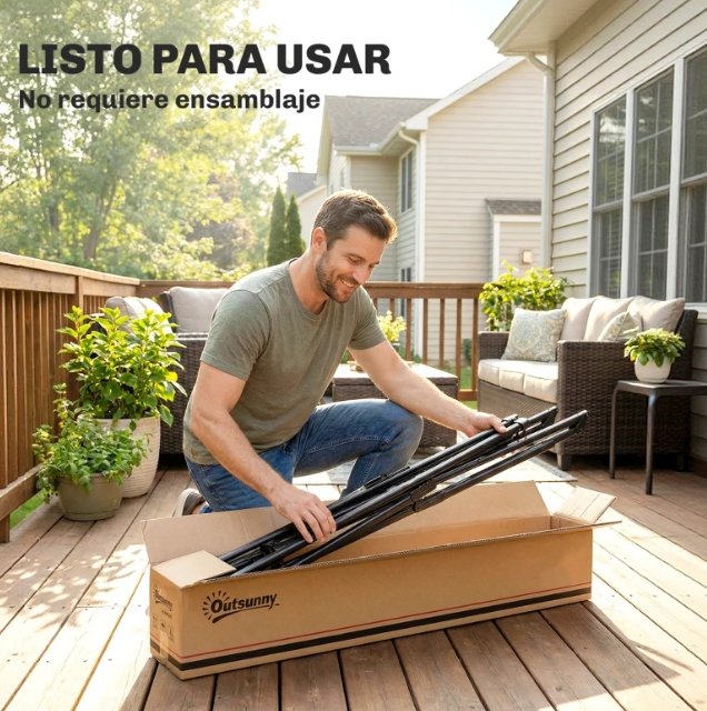 Supporto per amaca pieghevole nero 290cm