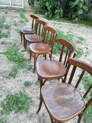 Sillas de cafetería de madera