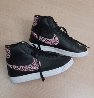 Nike Blazer Mid Scarpa Ghepardo Nero Rosa 38.5