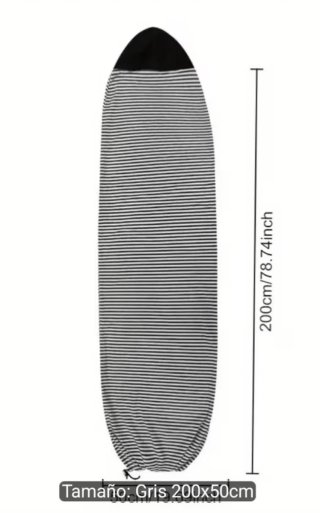 Funda Tabla Surf Rayas Gris 200x50cm sin estrenar.