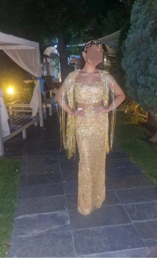 Vestido dorado boda gitana