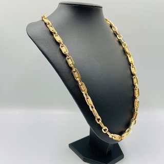 CADENA FORZADA GRECA, Hueca. Oro 18k