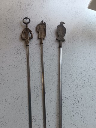 Set 3 spiedini vintage bronzo/ottone
