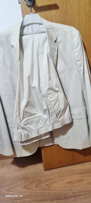 Traje de hombre beige nuevo Slim fit