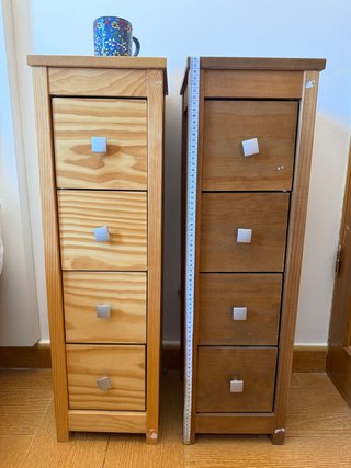 GRATIS HOY!! Pareja Cajoneras Madera Estrechas