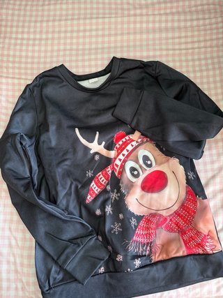 Sudadera navideña reno divertida