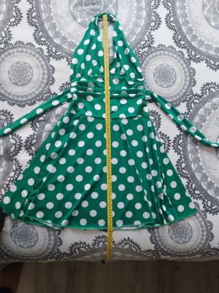 Abito vintage anni '50 pois verdi