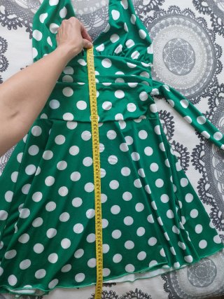Abito vintage anni '50 pois verdi