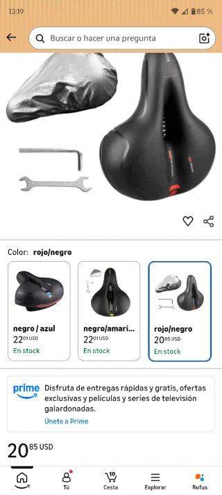 Sillín de bicicleta negro