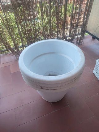 5 Maceteros Grandes Plástico Blanco 15 euros