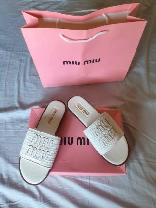 Ciabatte Miu Miu Bianche Taglia 39