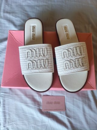 Ciabatte Miu Miu Bianche Taglia 39