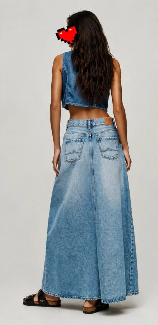 Falda larga denim Pepe Jeans con abertura frontal