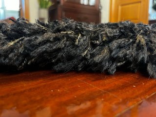 Alfombra negra mullida, 150x200