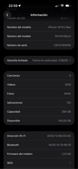 iPhone 16 Pro Max 256GB Oro Rosa