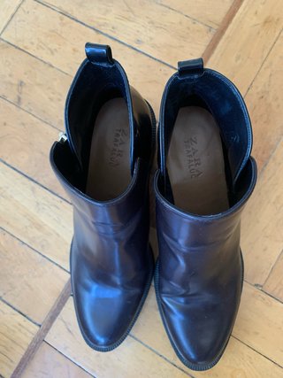 Botines Zara Talla 39 Negro-Marrón