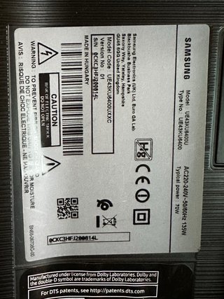 Televisor Samsung 43 Negro/Plata