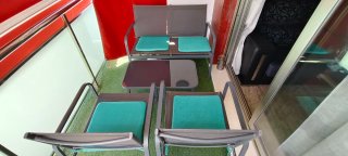 Conjunto mesa cristal y 4 sillas exterior