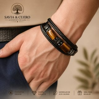 Pulsera Ojo de Tigre Savia & Cuero