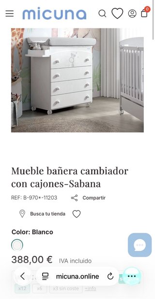 Cómoda bebé cambiador Micuna