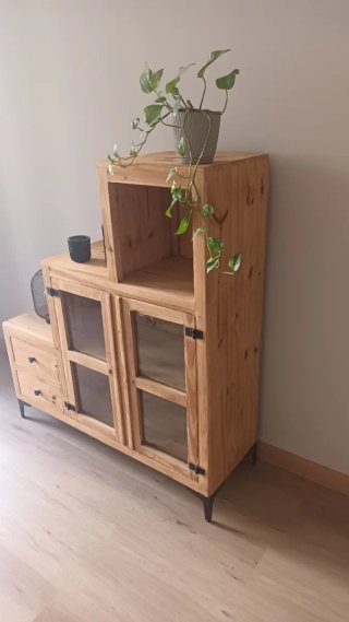 Mueble industrial madera maciza