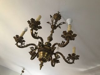 Lámparas de Bronce y Cristal (3 unidades) lote