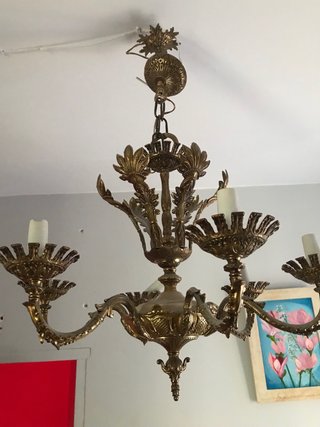 Lámparas de Bronce y Cristal (3 unidades) lote