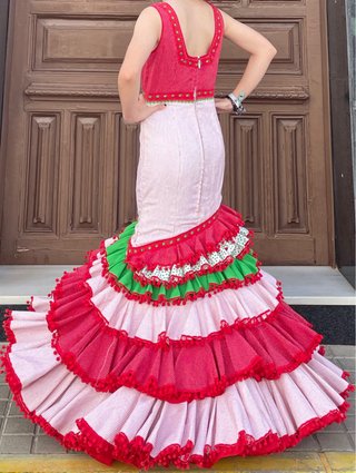 Traje de flamenca rojo talla 38