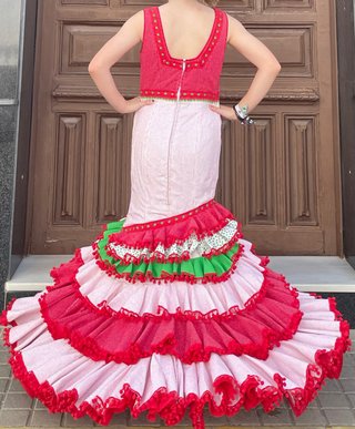 Traje de flamenca rojo talla 38